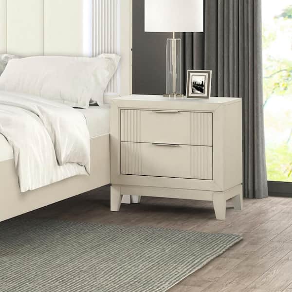 Quinby Antique White 2-Drawer 26 in. W Nightstand