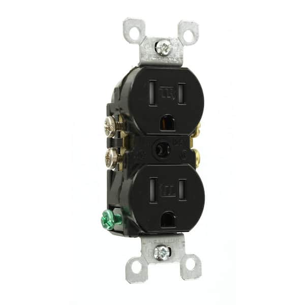 15 Amp 125 V Tamper Resistant Duplex Outlet/Receptacle, Black (1-Pack) T5320-E