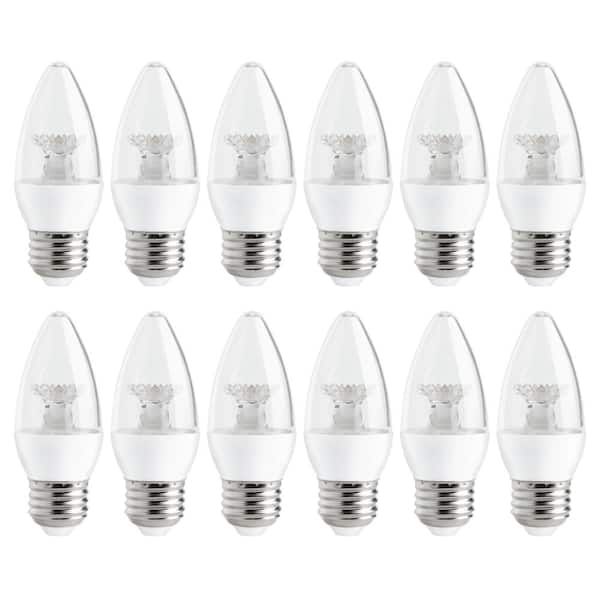 EcoSmart 25-Watt Equivalent B11 Dimmable Energy Star LED Light Bulb Soft White (12-Pack)