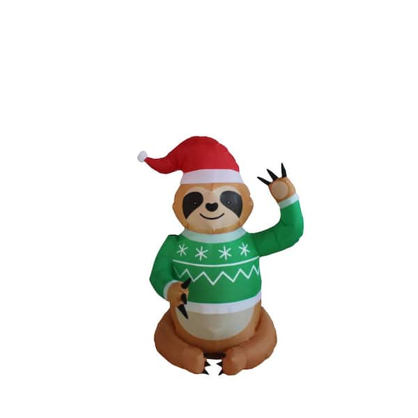 Unbranded 49 in. H x 31 in.W x 36 in.L Christmas Inflatable Ugly Sweater Sloth