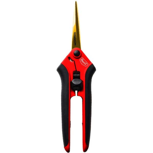 6 in. x 0.79 in. Premium Titanium Curved Blade Pruning Shears with Low Profile Ergonomic Handles (1-Pack)