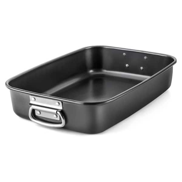 3 in. Gray Lasagna Pan, Baking Pan for Oven, Nonstick Cake Baking Dish, Roasting Pans with Stainless Steel Handles