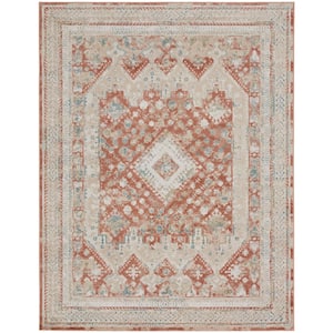 Thalia Rust Multicolor 9 ft. x 12 ft. All-Over Design Transitional Area Rug
