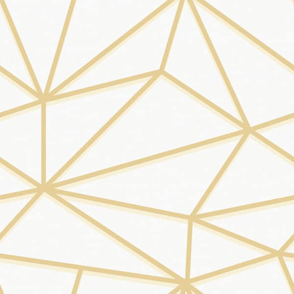 Seabrook Designs Quartz Metallic Gold And Off-White Geometric