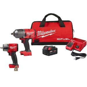 M18 FUEL 18V Lithium-Ion Brushless Cordless 1/2 in. Impact Wrench and Mid Torque I with Friction Ring Kit (2-Tool)