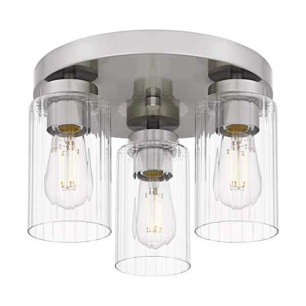 DSI LIGHTING Delphi 13.25 in. 3-Light Brushed Nickel Contemporary