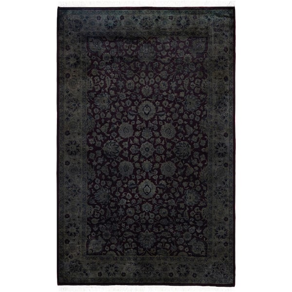 Overdyed Gray 4 x 6 Solid Wool Indoor Area Rug