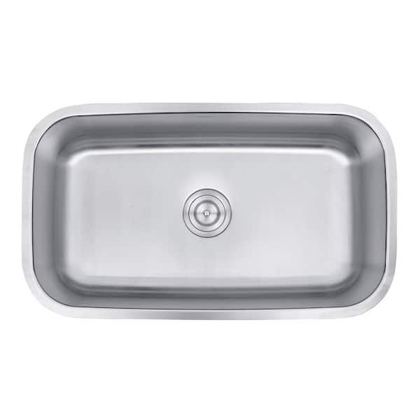 Parmi 31 in. Undermount Single Bowl 16-Gauge Stainless Steel Kitchen Sink with Gently Rounded Corners