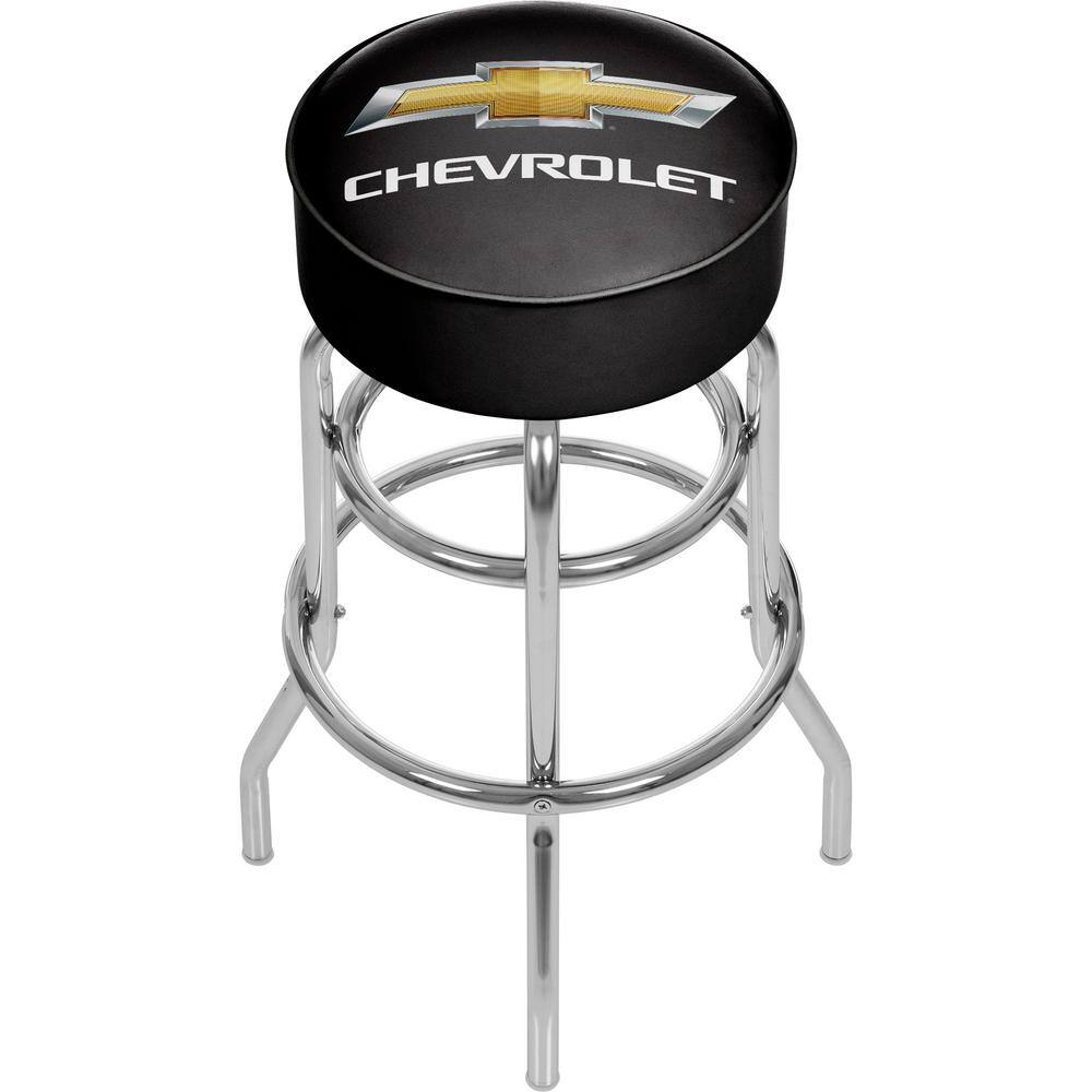 Trademark Chevy 31 In Chrome Swivel Cushioned Bar Stool Gm1000ch The Home Depot