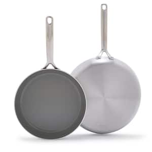 GP5 Stainless 2-Piece Stainless Steel Healthy Ceramic Nonstick 10 in. and 12 in. Frying Pan Set