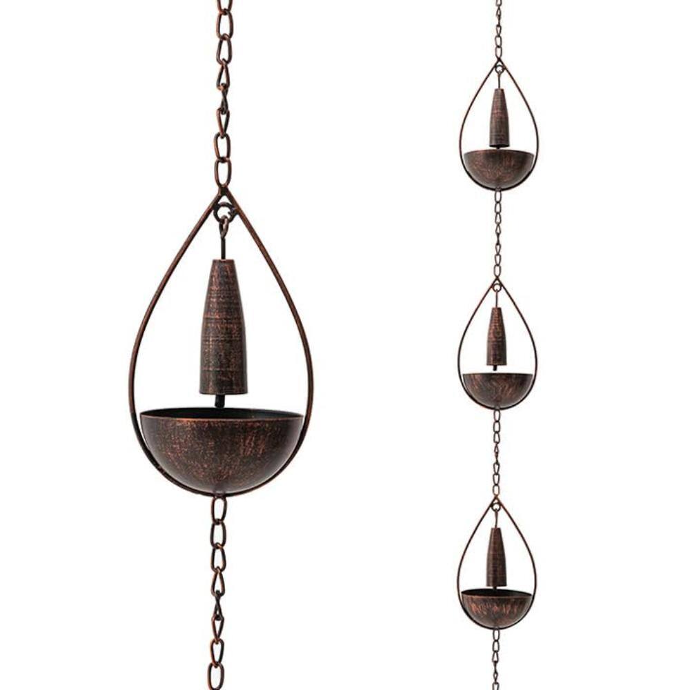 8.5 ft Rain Chain Adjustable Faux Copper 10 Cup for Gutters price history on PriceWatchPro