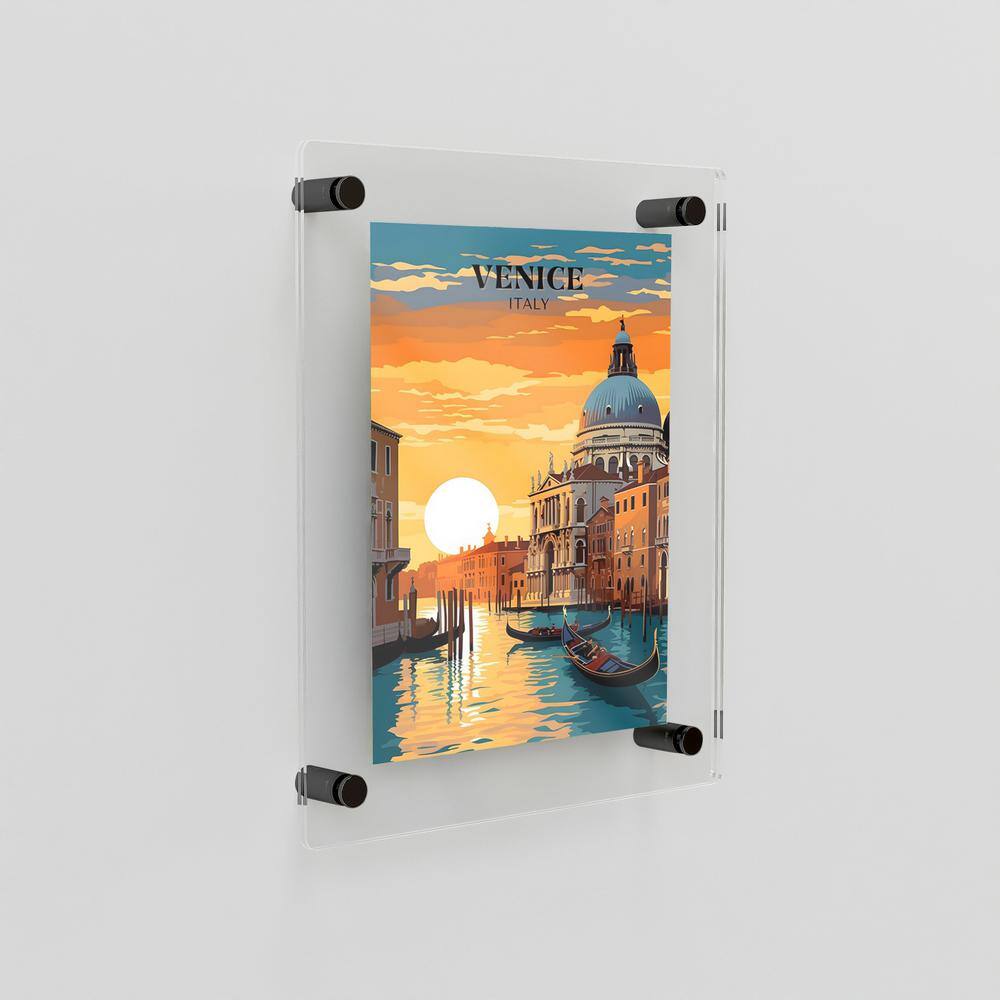 23" x 23" Black Acrylic Floating Wall Photo Frame Set