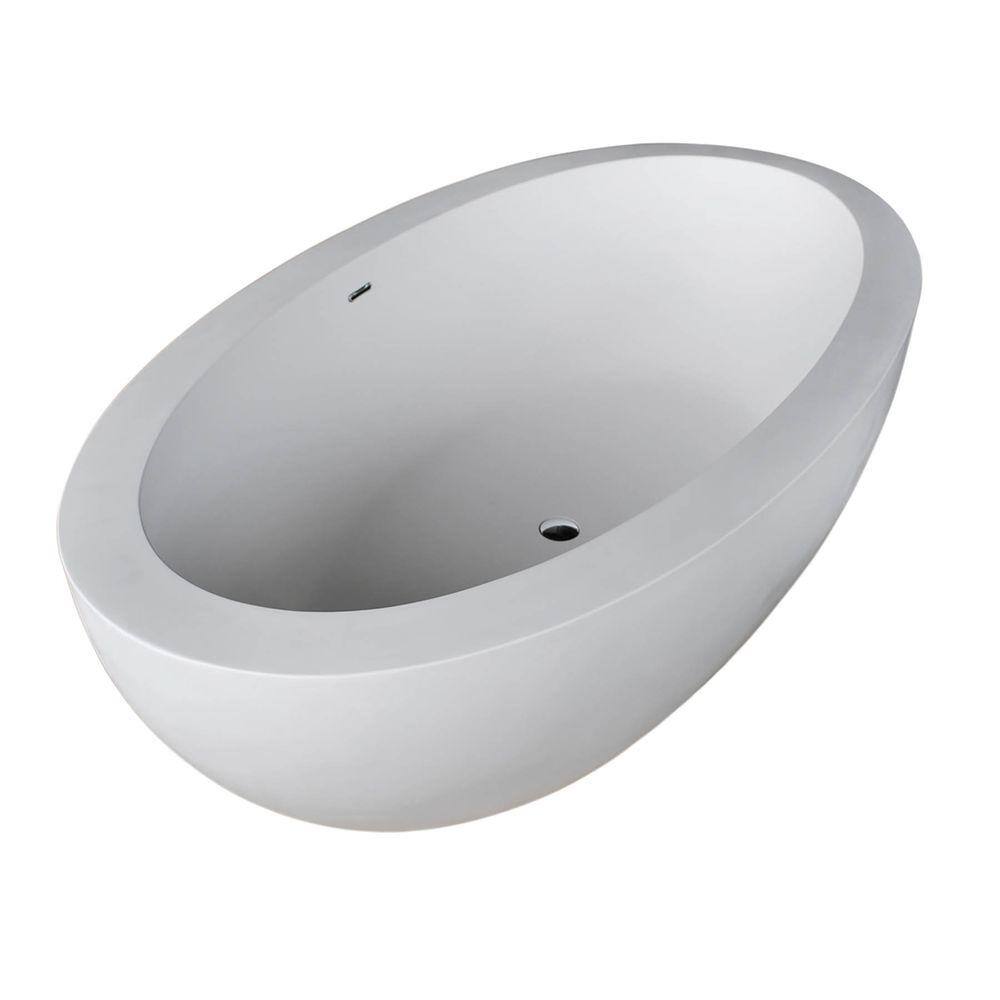 Aviva Stone 6.3 ft. Artificial Stone Center Drain Oval Bathtub in White price history on PriceWatchPro