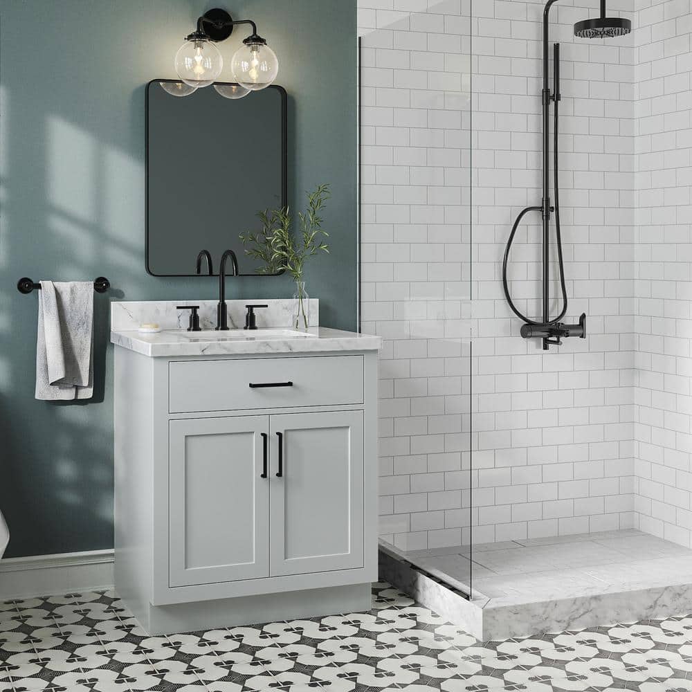 Hepburn 30" Grey Freestanding Single Basin Vanity with Quartz Top