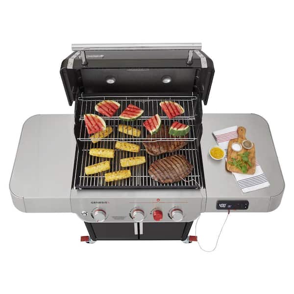 Weber Genesis Smart 3-Burner Propane Gas Grill in Black with Connect Smart Grilling Technology 35510001 - Home Depot