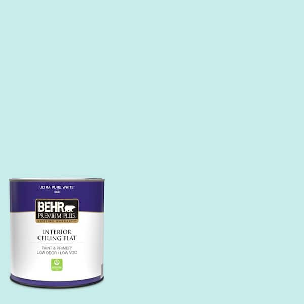 BEHR PREMIUM PLUS 1 qt. #P460-1 Morning Sky Ceiling Flat Interior Paint