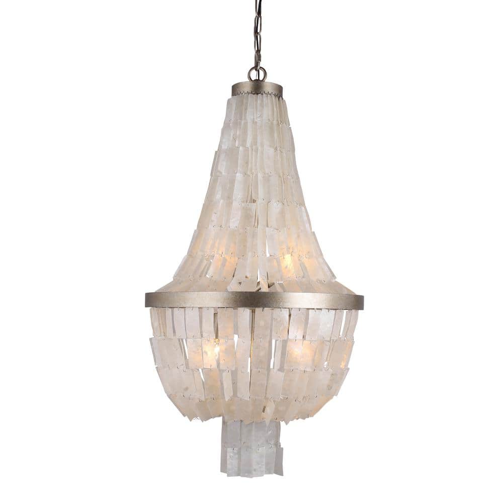 3-Light Silvery Gold Chandelier