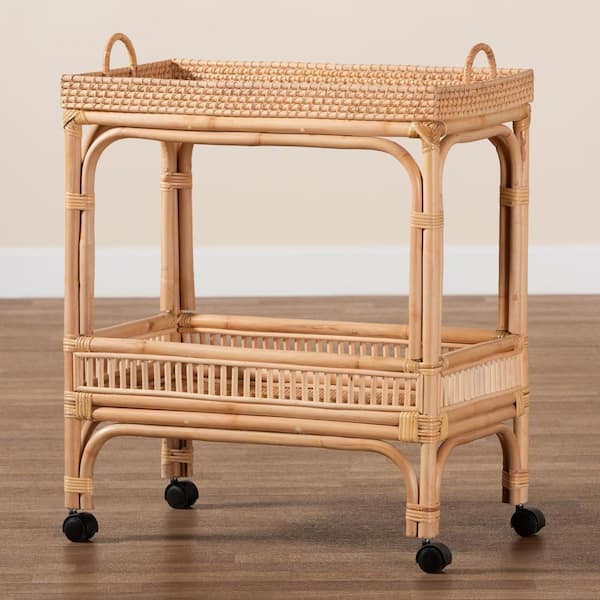 bali & pari Lombok Natural Rattan Wine Cart 238-13391-HD - The