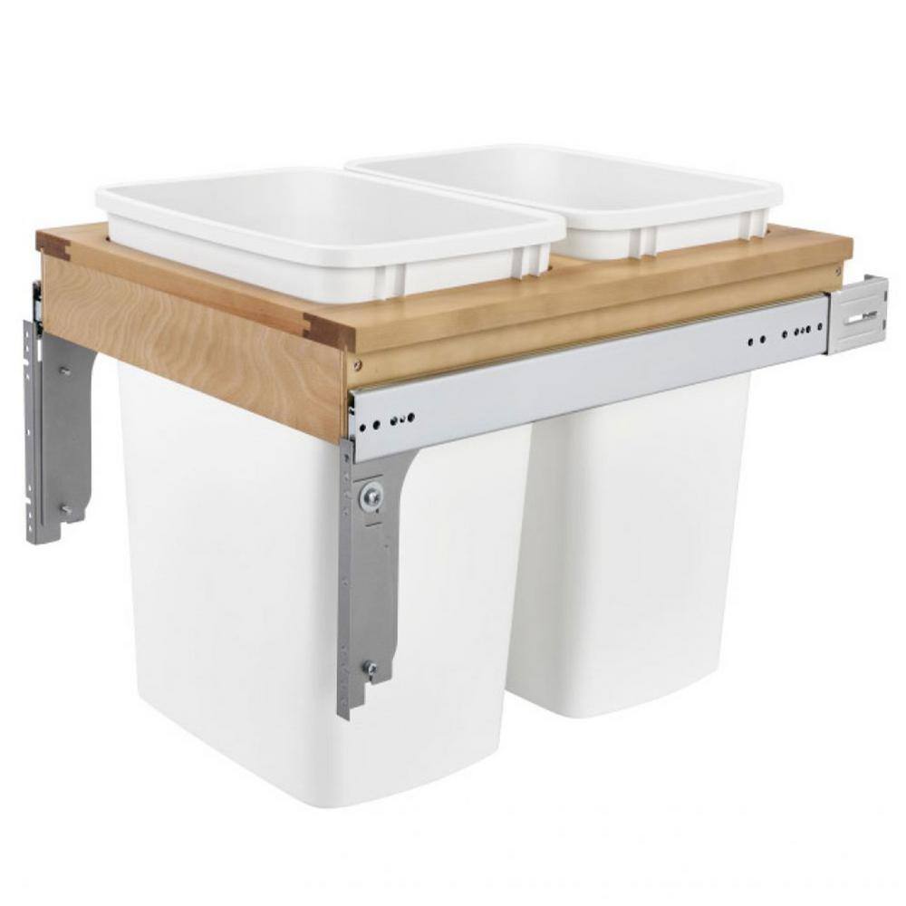 White Double 27 qt. Pull Out Top Mount Waste Bin, 11.75 in. W Cabinet Opening price history on PriceWatchPro