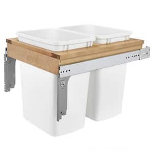 White Double Pull Out Top Mount Trash Can 35 Quart