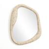LuxenHome 18.11 in. W x 23.82 in. H Travertine-Style Frame Freeform Oval Wall Mirror WHA2373
