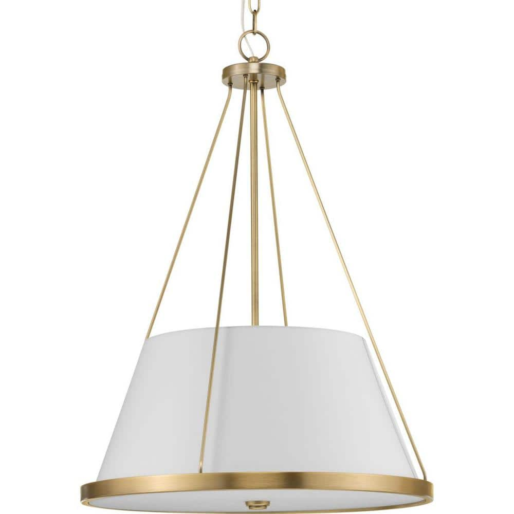 Progress Lighting Saffert Collection 22 in. 3-Light Vintage Brass with ...