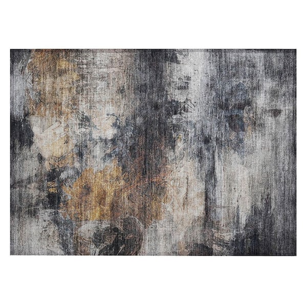 Chantille Machine Washable Indoor/Outdoor Abstract ACN2881 Charcoal 3 ft. x 4 ft. Area Rug