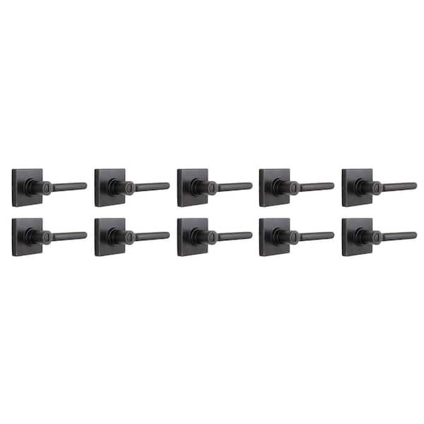 Defiant Tonebridge Aged Bronze Bed/Bath Door Lever with Square Rose 10-Pack