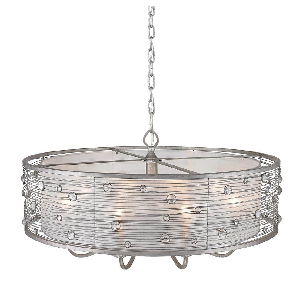 Modern Elegance Chrome & Crystal 8-Light Chandelier in Silver