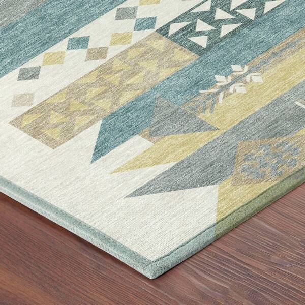 Chantille Machine Washable Indoor/Outdoor Abstract ACN2499 Ivory 10 ft. x 14 ft. Area Rug