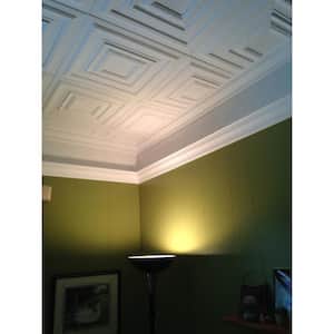 Chesnut Grove 1.6 ft. x 1.6 ft. Glue Up Foam Ceiling Tile in Plain White (21.6 sq. ft./case)