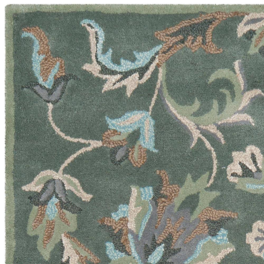 Handmade Gray Floral Wool 5' x 8' Area Rug