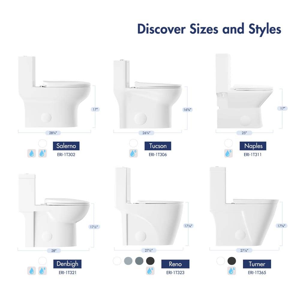 Naples White Dual Flush Compact Chair Height Elongated Toilet