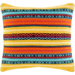 Caridas Bright Yellow Hand Woven Polyester Fill 22 in. x 22 in. Decorative Pillow