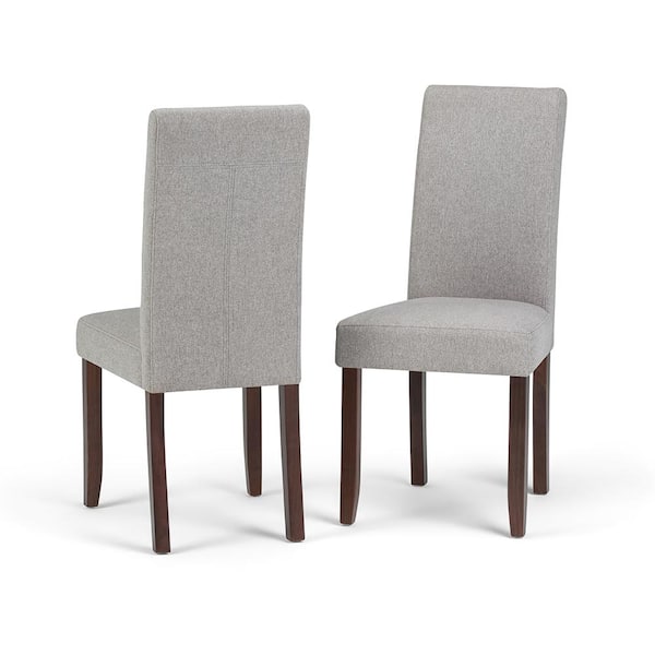 Simpli Home Acadian Transitional Parson Dining Chair in Cloud Grey Linen Look Fabric (Set of 2)