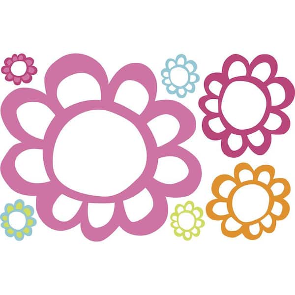 RoomMates 2.5 in. x 27 in. Floral Dry Erase Peel and Stick Wall Decals