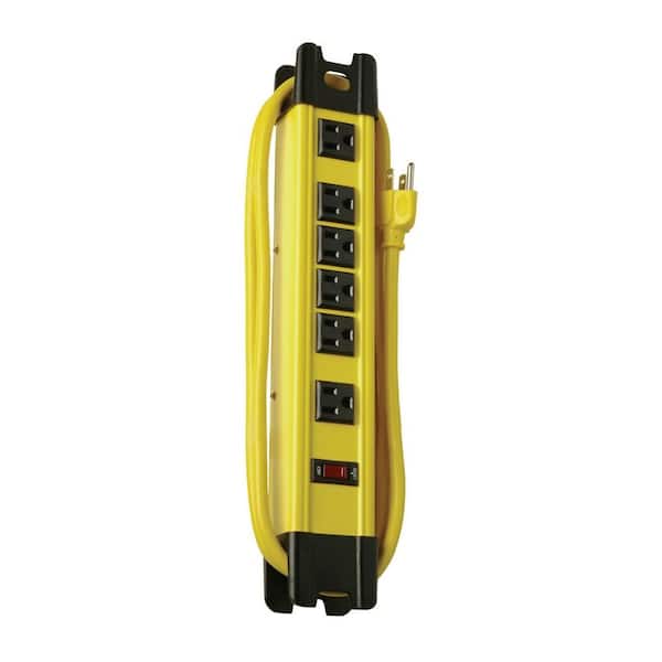 Woods 15 ft. 6-Outlet Metal Heavy-Duty Workshop and Transformer Power Strip Surge Protector