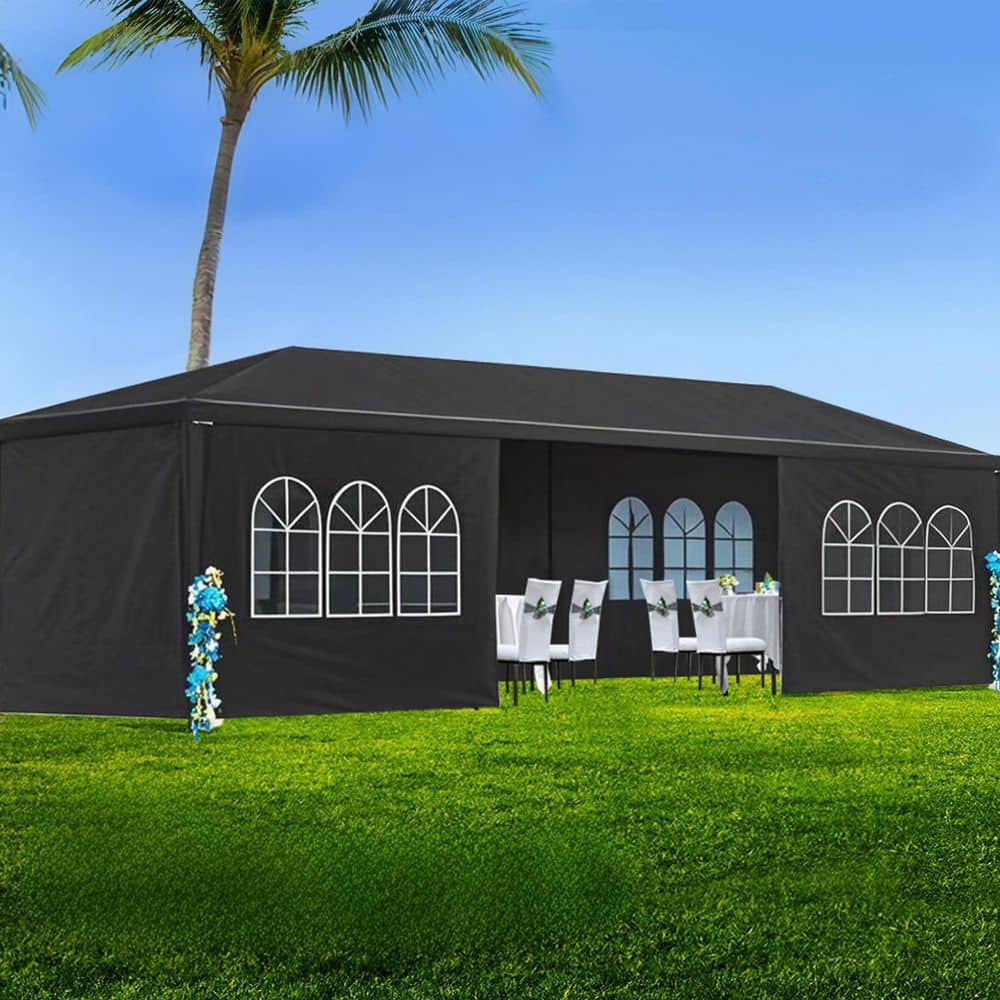 10 ft. x 30 ft. Wedding Party Canopy with 8-Removable Sidewalls, Outdoor Gazebo for Outdoor-Black price history on PriceWatchPro