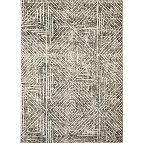 Ohanzah Oslorn Cream 9 ft. 10 in. x 12 ft. 10 in. Geometric Polypropylene Indoor Area Rug