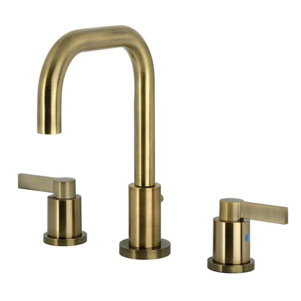 NuvoFusion 8 to 16 Widespread 2-Handle Bathroom Faucet in Antique Brass