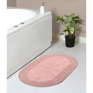 Double Ruffle Collection 100% Cotton Bath Rugs Set, 21x34 Rectangle, Pink