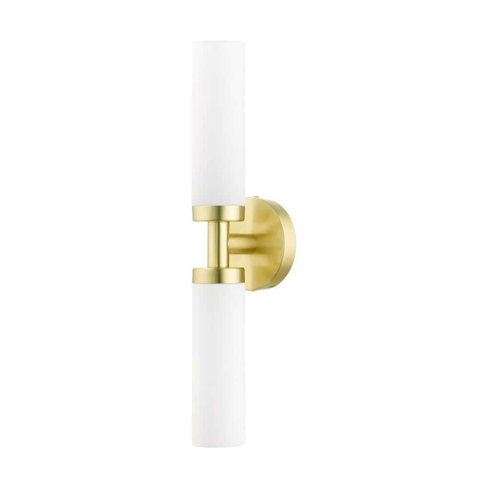 Satin Brass and Opal Glass 18" Modern Vanity Light