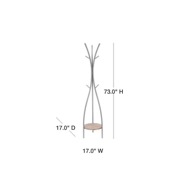 Silver Metal Modern Coat Rack