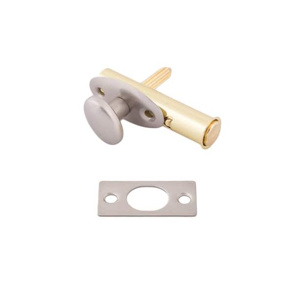 idh by St. Simons Solid Brass Mortise Door Bolt in Satin Nickel