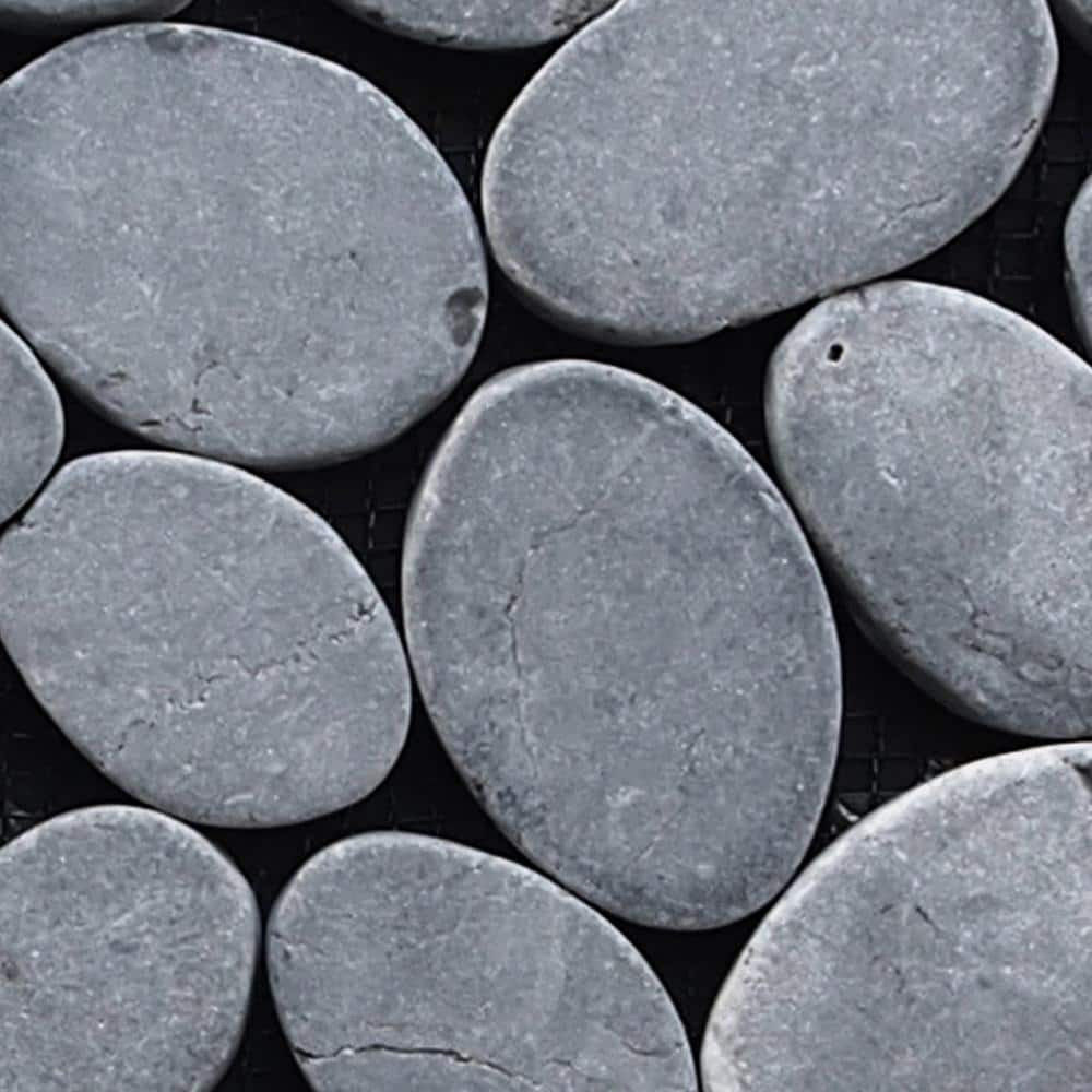 Pebble Marble Mosaic Tile Sample Color Grey 4 in. x 6 in. price history on PriceWatchPro