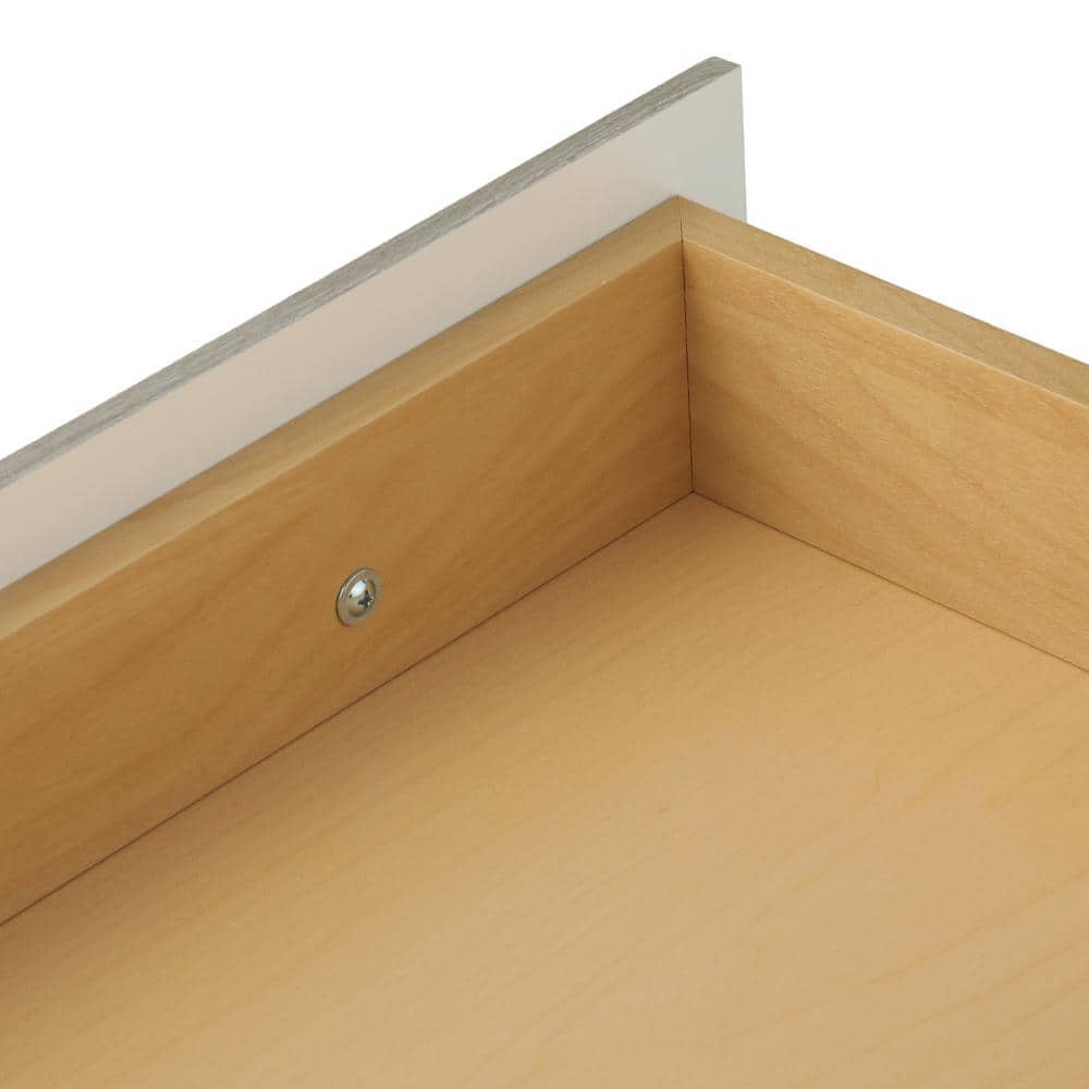 Deluxe White 24" Closet Storage Drawer with Chrome Round Knob