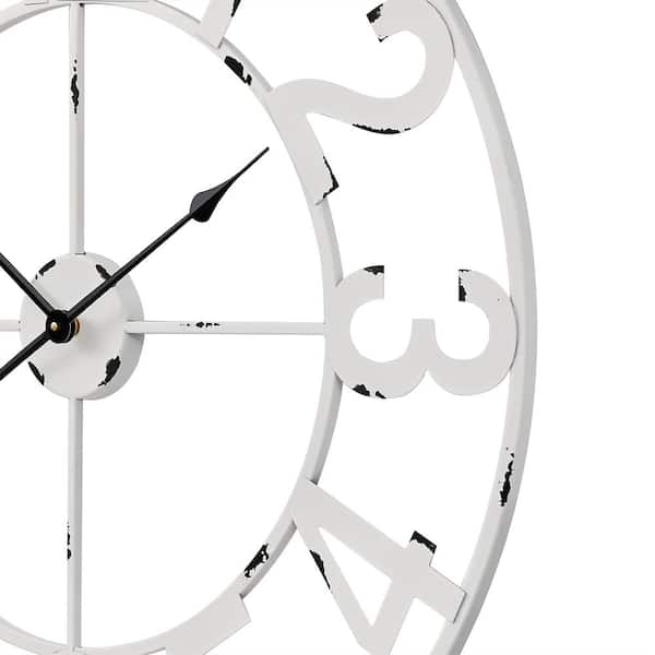 Utopia Alley Manhattan Industrial Wall Clock, Analog, White