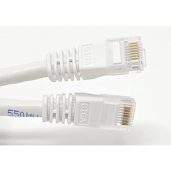 24AWG Network Cable with Gold Plated RJ45 Snagless/Molded/Booted Connector 550MHz GOWOS Cat6 Ethernet Cable 10 Gigabit/Sec High Speed LAN Internet/Patch Cable White 100-Pack - 8 FT