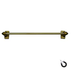 15 in. - 28 in. Steel Single Magnetic Rod in Antique Brass