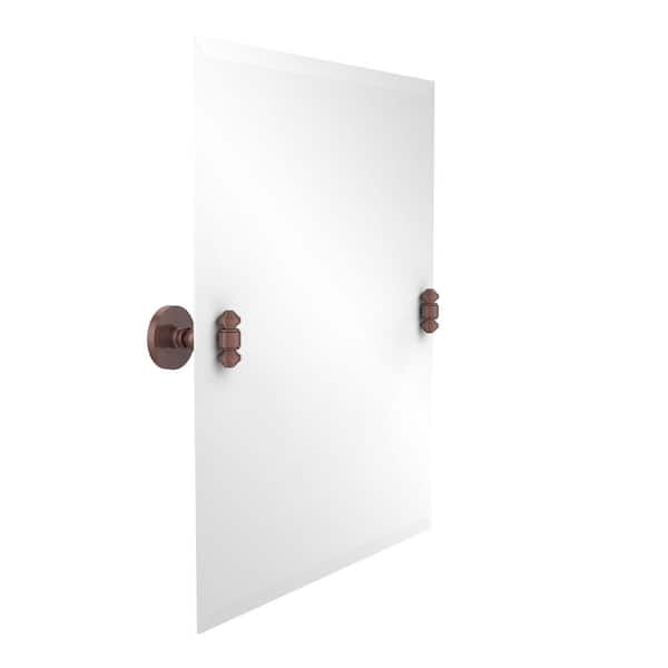 Allied Brass South Beach Collection 21 in. x 26 in. Frameless Rectangular Single Tilt Mirror with Beveled Edge in Antique Copper